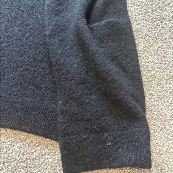 Aritzia Wilfrid Free Cozy Black Open Front Long Cardigan Sweater Size Large - Picture 8 of 11